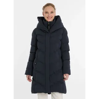 Steppmantel RAGWEAR "NATALKA", Damen, Gr. XL, navy, Steppware, Obermaterial: 100% Polyester, unifarben, knielang, Mäntel Steppmantel, verdeckter Reißverschluss