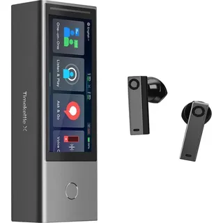 TIMEKETTLE X1 AI Echtzeit-Übersetzer (3 GB), Diktiergerät, Schwarz