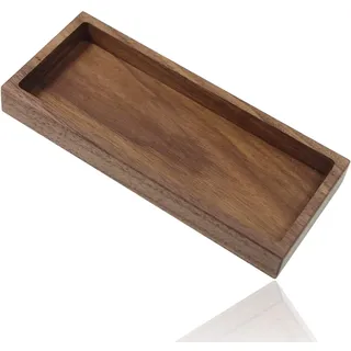 aufodara Stiftehalter Schreibtisch Organizer Holz Schale, 19,1 x 8,2 x 2,2 cm, Zubehörablage für Büro, Zuhause, Schule (Walnuss)