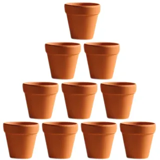OUNONA 10 Stücke Kleine Mini Terrakotta Topf Ton Keramik Keramik Pflanzer Kaktus BlumentöPfe Sukkulenten Kindergarten Töpfe ideal für Pflanzen Handwerk Hochzeit Gunsten (2.8*2.8*4.5cm/1.1*1.1*1.8inch)