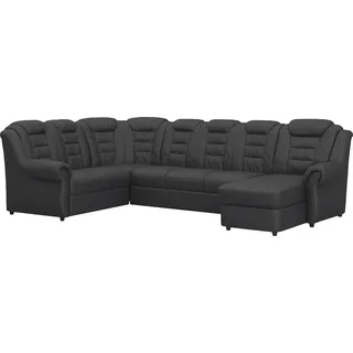 Home affaire Wohnlandschaft »Boston U-Form« mit hoher Rückenlehne, wahlweise mit Bettfunktion & Stauraum, schwarz