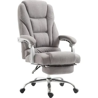 CLP Bürostuhl Pacific Stoff mit ausziehbarer Fußstütze,grau - Grau