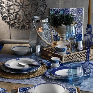 Hermia Concept, Kütahya- KTP2711, Marine, Essservices, 100% Porzellan - Marine