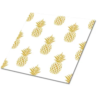 Tulup Fliesenaufkleber 9 Stück 30x30 cm selbstklebend Ananas , Weiß , Textil , 30x1.6x30 cm , Tapeten & Wandverkleidungen, Wandtattoos & Sticker