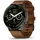 Venu 4 BT 45 mm Edelstahlgehäuse schwarz Silikonarmband braun S/M