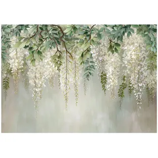 WallArena Fototapete Blätter Hängend Grün 250x175 cm