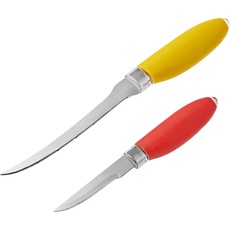 Tefal Set 2 Messer Hat Obst + Griff rutschfeste Fresh Kitchen rot und gelb