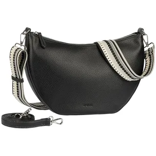 Umhängetasche GABOR "Linda Summer", Damen, Gr. B/H/T: 34cm x 25cm x 9,5cm, schwarz, Lederimitat, clean, gepflegt, unifarben, Taschen Umhängetasche, Schultertasche mit dezentem Logo und extrabreitem Schultergurt