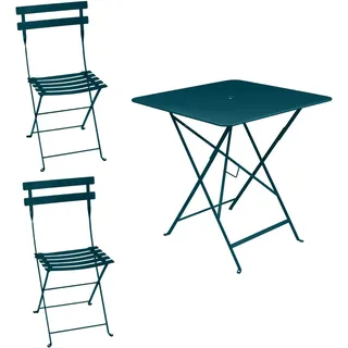 Fermob Bistro Balkonmöbel-Set 3tlg. Stahl/Klappbar 71x71cm Tisch