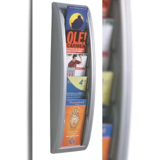 Paperflow Wandprospekthalter Kompakt silber 1/3 DIN A4 5 Fächer