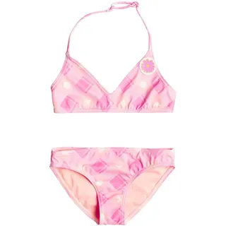 Roxy Flower Plaid - Triangle Bikini-Set für Mädchen 2-7 Rosa