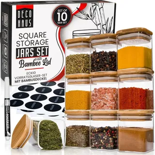 Deco haus Gewürzglas Eckig 160 ml 10 St.