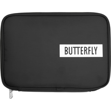 Butterfly Tischtennis Schlägerhülle Logo Case | Tischtennis-Hülle + Bruchschutz für bis zu 2 Schläger | rechteckiges Design, schwarz