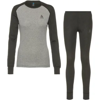 Odlo Damen Funktionsunterwäsche Set ACTIVE Warm ECO dark grey melange - grey melange, M