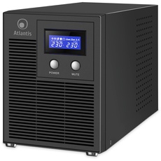 Atlantis A03-HP3003P Unterbrechungsfreie Sinuswelle 2000VA 1400W Line Interactive, LCD-Display, USB-HID-Anschluss, 6 IEC-Ausgänge, 2 12V-9Ah Akkus, RS232-Seriellanschluss, SNMP-Slot, Softwar