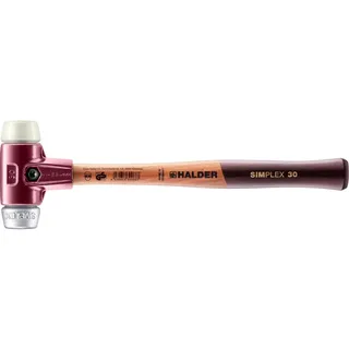 Halder SIMPLEX-Schonhammer, Nylon/Weichmetall; mit Tempergussgehäuse und hochwertigem Holzstiel | 30 Nylon | Weichmetall