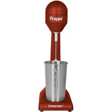 Beper - Elektrischer Standmixer für Milchshakes, Frappés, Smoothies und Cocktails, 2-Gänge, Aluminiumbehälter 0,5 l, 100 W , Rot