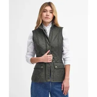 Barbour für Damen. LGI0017 Wray Quilted Weste grün (S), Lässig, Polyamid