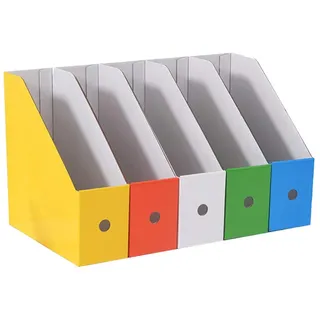 Yhuasia Zeitschriftensammler Set, 5 Stüke Pappe Zeitschriftenständer, Pappe Zeitschriftenständer, Karton Zeitschriftenbox, für Schulheim Büro Home Stationery Office Supplies File Storage