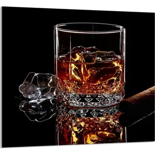 GLASPLATTE FÜR KÜCHE 65x60 Whiskey