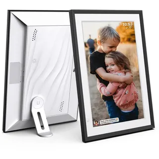 Cytem Digitaler Bilderrahmen 10.1 Zoll mit WLAN & Frameo App, 32GB Speicher, Bewegungssensor, automatische Bilddrehung, IPS Touchscreen 1280x800, SchwarzWeiß