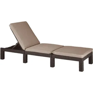 Daytona Deluxe Gartenliege, braun, Kunststoff, verstellbare Rückenlehne, 195 x 65 x 25,5 cm - Braun