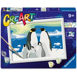 Ravensburger - Creart Serie D Die Familie der Pinguine | Malset für Kinder | Malen nach Zahlen enthält Alles Notwendige | Kinderspiele 9 Jahre oder älter | Creart 9 Jahre