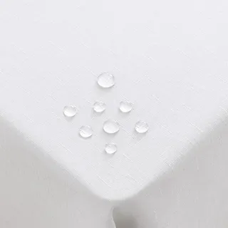 Homaxy Leinendeckeoptik Tischdecke Abwaschbar Eckig 80x80cm, Tischtuch Leinendecke Wasserabweisend Abwischbare, Lotuseffekt Schmutzabweisend Tischwäsche Tafeldecke, Weiß