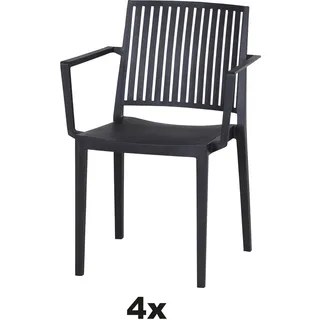 Siena Garden Stapelsessel 90 x 90 x 85 cm schwarz 4 St.