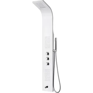 Aloni Duschpaneel mit Thermostat Duschsäule 5 Funktionen Regendusche Duschsystem mit Armatur Dusche Komplett Weiß - Weiß