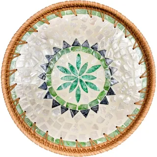 Bohemian Rattan Tablett - nachhaltig und vielseitig - 1 Stück - natürlich