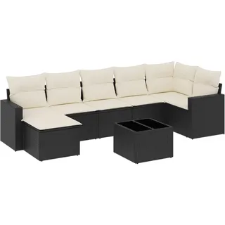 VidaXL 3251623, Cremefarben, Rattan, Gehärtetes Glas, 110 kg, Erwachsene & Kinder, 550 mm, 550 mm - Beige