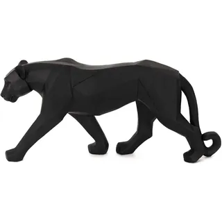 HOME DECO FACTORY, HD1340, Black Origami Panther Statue, Modern Decorative Object, Clean Design, Ideal for Living Room or Office, Dimensions 40 cm, Color Black