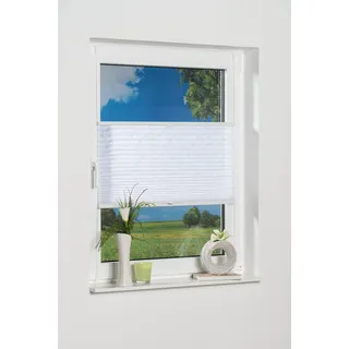 K-home Klemmfix-Plissee , Ausbrenner Stoff, weiß, 60 x 130 cm (B x L)
