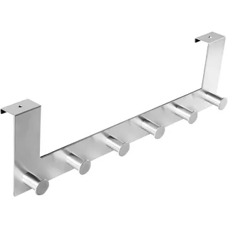 Ambrosya - Handtuchhalter ohne Bohren - Türgarderobe Türhaken Handtuchhaken Handtuchstange Tür Bad WC (Edelstahl (Gebürstet))