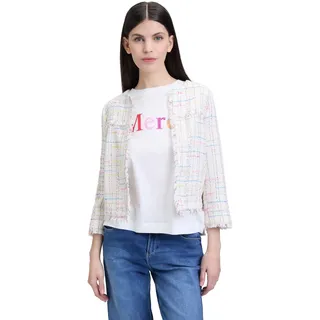 Cartoon Damen Tweedblazer mit Fransen 38, Cream/Orange