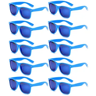 FSMILING 10 Stück sonnenbrille festival Bunt Party Brille Neon Sonnenbrillen Set Party Sonnenbrille Verspiegelt Blau Für Herren Damen