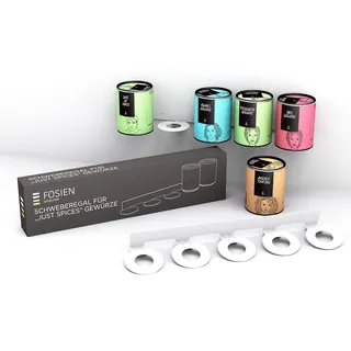FOSIEN® Schweberegal für just Spices gewürze ohne Bohren - Gewürzregal schwebend für just Spice Gewürze