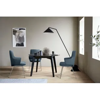 Stressless Stressless® Polsterstuhl »Laurel«, Leder PALOMA, Low Back mit Armlehne, Größe L, mit Beinen aus Stahl in Chrom glänzend, blau