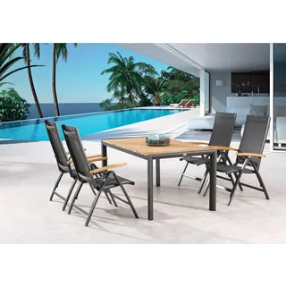 Dining Gruppe 5-tlg. Cavalese+Paros Anthrazit/Teak FSC®