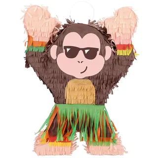 Boland 30969 - Pinata Affe, 39,5 x 10 x 27,5 cm, Hängedeko, Dekoration für Geburtstag, Mottoparty und Karneval