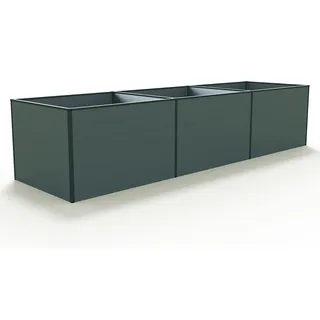 GFP Aluminium Hochbeet KINGSIZE DANIELA - 351 x 77 x 77 cm - Anthrazit, Stecksystem, langlebig - Grau