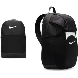 Nike DH7709-010 Brasilia 9.5 Sportrucksack Unisex Schwarz/Weiss, M, 24L, Einheitsgröße & Unisex Backpack Academy Storm-Fit, Black/Black/White, DV0761-011, 30L