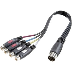 Bild von SP-7870300 Cinch / DIN-Anschluss Audio Y-Adapter [1x Diodenstecker 5pol (DIN) -