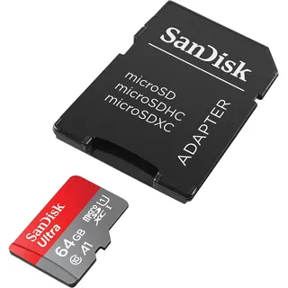 Ultra microSD + SD-Adapter UHS-I U1 A1 120 MB/s 64 GB