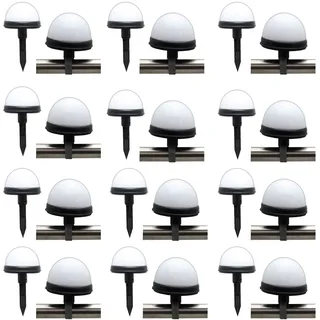 24 Stück LED Solarleuchte Geländer Zaun Solar Lampe Kugelleuchte Gartenlampe Außenleuchte Solarlampe Garten Solarkugel Kunststoff