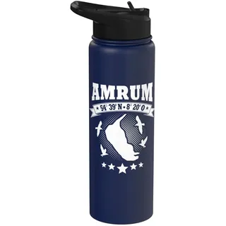 Amrum Koordinaten Souvenir Nordseeküste Inselurlaub Amrum Stainless Steel Insulated Water Bottle