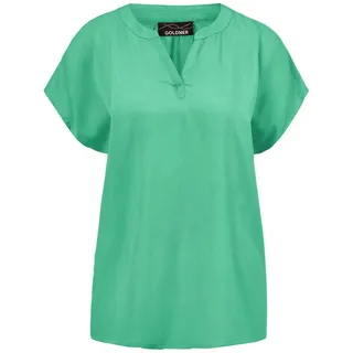 GOLDNER Schlupfbluse »Kurzgröße Bluse mit Tunika Ausschnitt«, grün