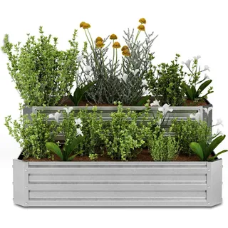 Blumfeldt Hochbeet 120 x 90 x 50 cm Silber