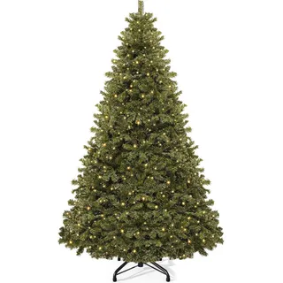 YITAHOME 230cm Künstlicher Weihnachtsbaum mit 550 LED, Weihnachtsbaum Kiefer mit 1346 Spitzen, Faltbarer Metallrahmen & Ständer, Einfache Montage Pop Up Weihnachtsbaum für Home Party, 228 x 135 cm